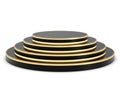 Stack of black and gold plates isolated on white background Royalty Free Stock Photo