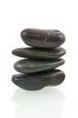 Stack of black massage stones