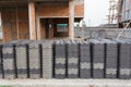 Stack of black roof tiles Royalty Free Stock Photo