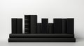 stack blank book black