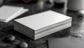 Stack of Blank Business Cards on Dark Surface Royalty Free Stock Photo