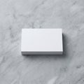 Stack Of Blank Business Cards On A Grey Marble Surface Royalty Free Stock Photo