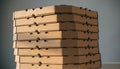 Stack of Blank Cardboard Pizza Boxes Royalty Free Stock Photo