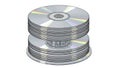 Stack of blank compact discs on a white background Royalty Free Stock Photo