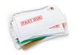 Stack of blank envelopes on white background Royalty Free Stock Photo