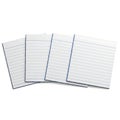 Stack of blank lined notebook papers with blue ruled lines and dotted guide lines Royalty Free Stock Photo