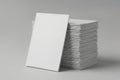 Stack of blank magazines mockup on gray background Royalty Free Stock Photo