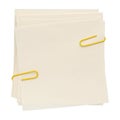 Stack of blank paper sheets with colorful paper clip Royalty Free Stock Photo
