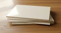 Stack of Blank Papers on Wooden Table, Close-Up View Royalty Free Stock Photo