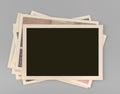 Stack of Blank vintage photos Royalty Free Stock Photo