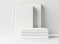 Stack of Blank White Books Royalty Free Stock Photo
