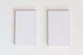 Stack of blank white business cards. Mockup business cards on white background with clipping path Royalty Free Stock Photo