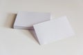 Stack of blank white business cards. Mockup business cards on white background with clipping path Royalty Free Stock Photo