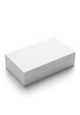 A stack of blank, white business cards is neatly arranged and placed on a smooth Royalty Free Stock Photo