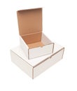 Stack of Blank White Carboard Boxes, Top Opened Royalty Free Stock Photo