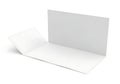 A stack of blank white cards and envelopes on a white background Royalty Free Stock Photo