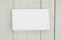 Stack of blank white index cards on weathered wood Royalty Free Stock Photo