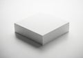 A stack of blank white paper cards on a white surface Royalty Free Stock Photo