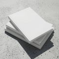 Stack of blank white paper on concrete surface Royalty Free Stock Photo