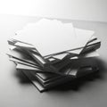 Stack of blank white paper in dramatic lighting Royalty Free Stock Photo