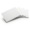 A stack of blank white paper sheets on a white background Royalty Free Stock Photo