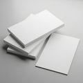 Stack of blank white paper sheets on gray background Royalty Free Stock Photo