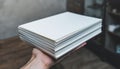 Stack of Blank White Paper Sheets Held Royalty Free Stock Photo