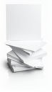 Stack of blank white paper sheets, isolated on a white background, studio shot. Royalty Free Stock Photo
