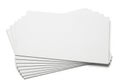 Stack of blank white paper sheets and lined notebook pages ready for writing isolated on white background Royalty Free Stock Photo