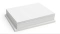Stack of blank white paper sheets neatly arranged on a flat surface Royalty Free Stock Photo