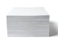 Stack of blank white paper sheets neatly arranged on a flat surface Royalty Free Stock Photo