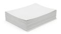 Stack of blank white paper sheets neatly arranged on a flat surface Royalty Free Stock Photo