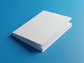 Stack of white paper on blue background Royalty Free Stock Photo