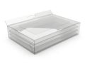 A stack of blank white paper sheets with a shadow effect on a white background Royalty Free Stock Photo