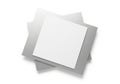A stack of blank white papers with a gray shadow effect on a white background Royalty Free Stock Photo