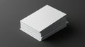 Stack of Blank White Business Cards on Dark Gray Surface, Close Up Royalty Free Stock Photo