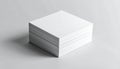 Stack of Blank White Square Cards on Gray Background Royalty Free Stock Photo