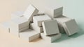 Stack of Blank White Square Packaging Boxes Royalty Free Stock Photo