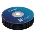 Stack of Blu-ray Discs Isolated on White Background Royalty Free Stock Photo