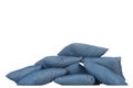 Stack of blue denim pillows Royalty Free Stock Photo