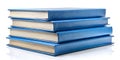 Stack of Blue Hardback Books Isolated On White Background Royalty Free Stock Photo