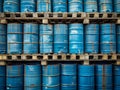 Stack of Blue Industrial Barrels