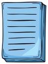 Stack of Blue Lined Paper Sheets Cartoon Style Royalty Free Stock Photo
