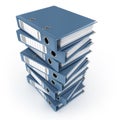 Stack of blue ring binders Royalty Free Stock Photo