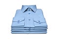 Stack of blue shirt