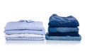 Stack blue shirt and jeans Royalty Free Stock Photo