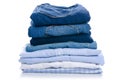 Stack blue shirt and jeans Royalty Free Stock Photo