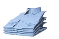 Stack of blue shirts Royalty Free Stock Photo