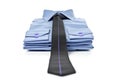 Stack of blue shirts Royalty Free Stock Photo