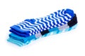 Stack blue socks Royalty Free Stock Photo